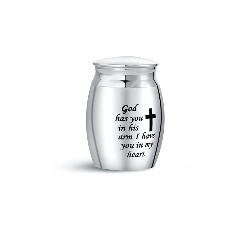MiniJewelry Small Mini Urns for Ashes God Has You in His Arm Dog Cat Mum Dad Family Cremation Keepsake 1.6" Small: 40mm God Has You in His Arm... - PawsPlanet Australia