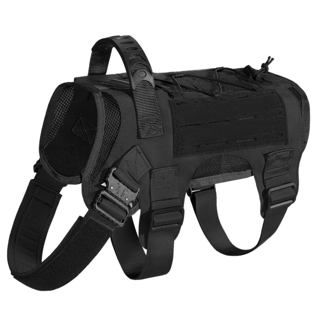G-raphy Tactical Dog Harness Hunting Working Dog Vest Training Molle Harness (L, Black) L - PawsPlanet Australia