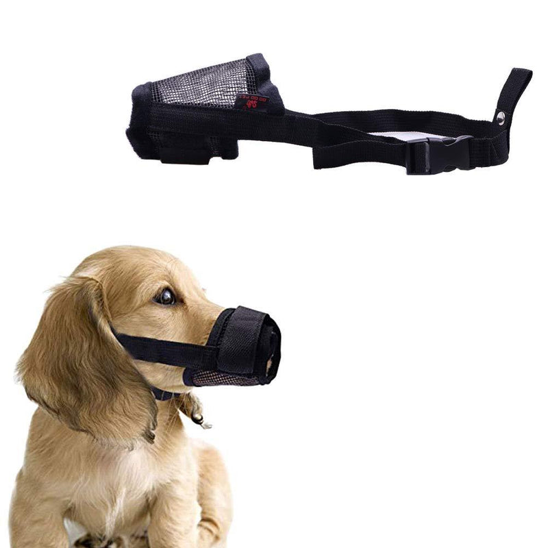 Maotrade Dog Muzzle Extra Small to Prevent Biting Barking Chewing and Eating Breathable and Soft Muzzle Durable Mesh Nylon with Adjustable Collar Device and Cushion (Black) S Black - PawsPlanet Australia