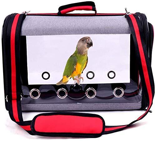 Mildair Pet Bird Travel Bag,Portable Pet Bird Parrot Carrier Transparent Breathable Travel Cage,Lightweight Bird Carrier and Small Animals Carrier,Multifunctional Pet Bag (Red) Red - PawsPlanet Australia