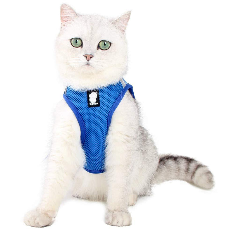 N\A Cat Harness and Leash Set Kitten Mesh Padded Vest Harnesses Escape Proof Reflective No Pull Adjustable for Puppy Running Cat Walking Jacket 1pcs Blue S - PawsPlanet Australia