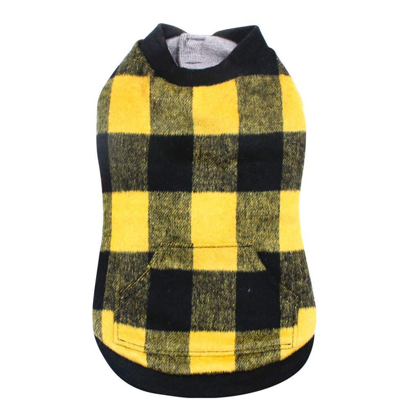 Croci Sweatshirt Yellow Check Cm.30-15g - PawsPlanet Australia