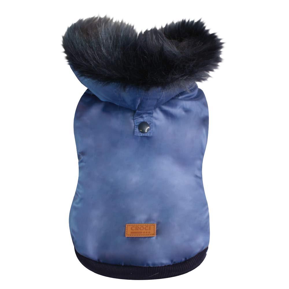 Croci Fluffy Blue Padded Jacket Cm.35-20g - PawsPlanet Australia