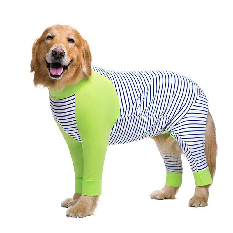NashaFeiLi Pet Clothes for Medium Large Dog Stripe Shirt Cotton Lighweight Pajamas Apparel Onesies (26#, Blue) 26# - PawsPlanet Australia