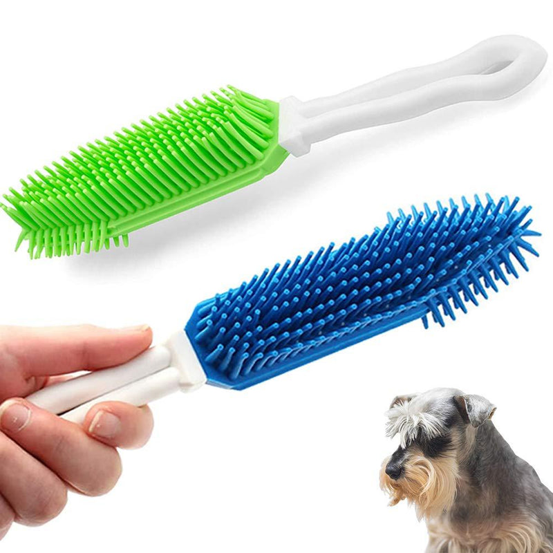 Pasuwisma 2 Pcs Silicone Car Pet Hair Remove Brush, Car and Auto Bedding Blankets Carpets Detailing Brush for Hair Removal, Pet Rubber Massage and Remover for Dog and Cat Hair, Blue and Green - PawsPlanet Australia