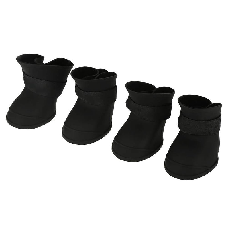 Dog Shoes, 4pcs Silicone Water Resistant Dog Shoes Anti-slip Dog Rain Boots Perfect for Puppy(XL-black) XL black - PawsPlanet Australia