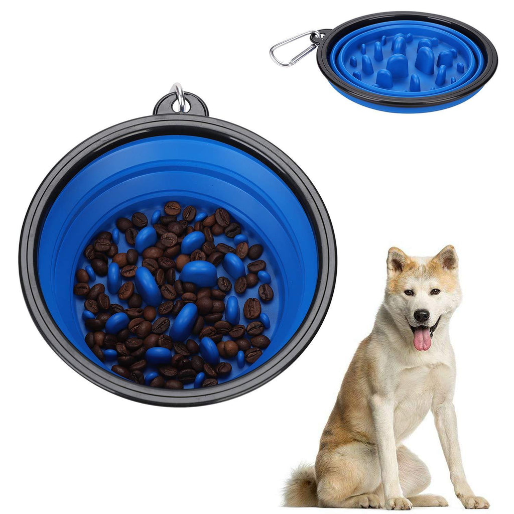 LONTG Slow Feeder Dog Bowl Slow Eating Dog Bowl Dog Slow Food Bowl Portable Dog Bowl with Hook Pet Bloat Stop Dog Bowl Interactive Puzzle Cat Bowl Pet Fun Feeder for Dogs Cats Puppies Blue - PawsPlanet Australia