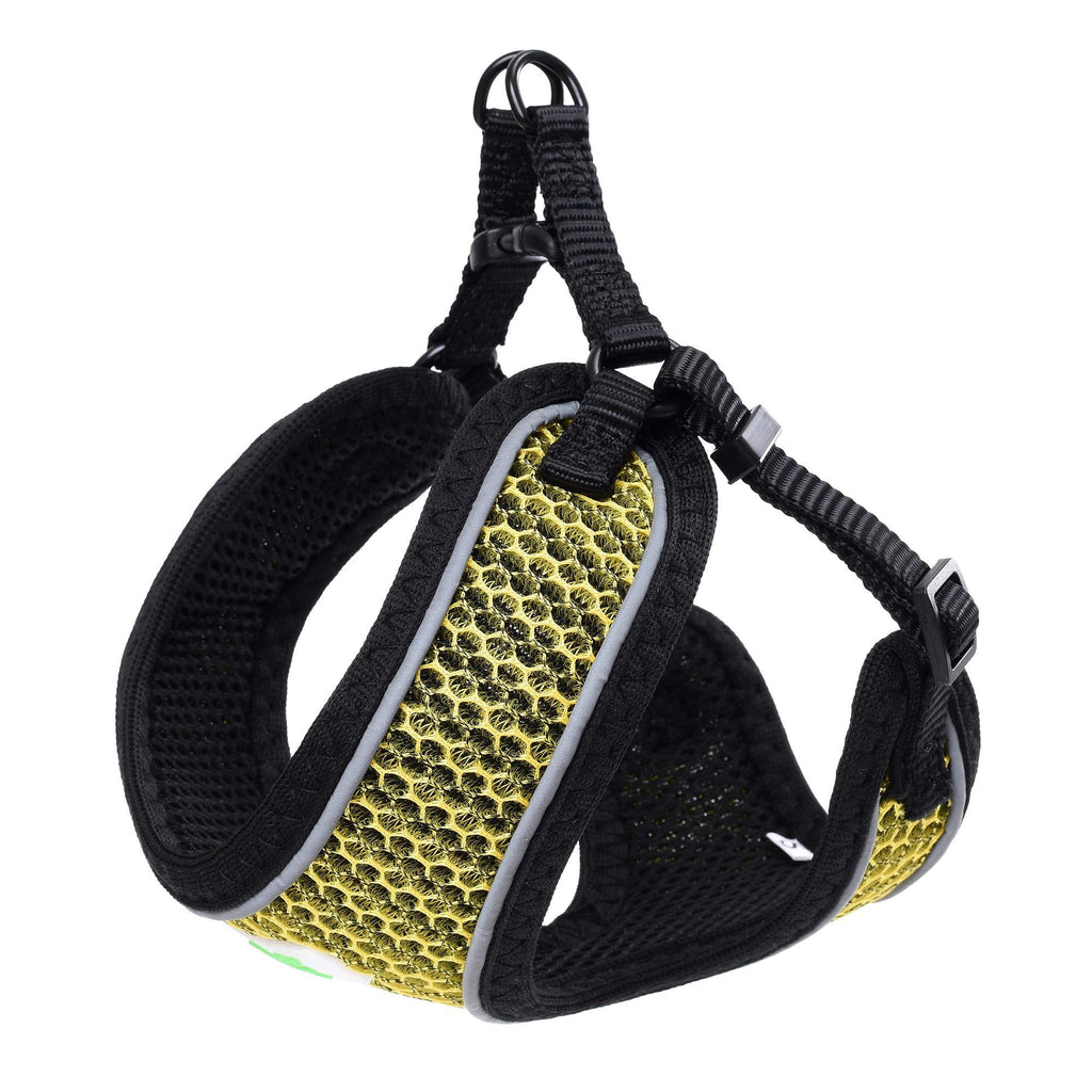 Mile High Life | Breathable Hive Mesh Vest Harness | No Pull Harness with Adjustable Straps | Easy Step in Harness with Reflective Bound Hem | Small Medium Dogs | S | Yellow 1 S Chest Size (14"-17") Yellow1 - PawsPlanet Australia