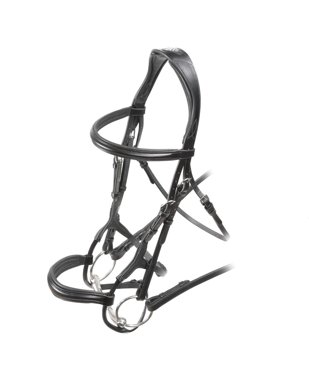 Shires Velociti Rolled Padded Cavesson Bridle Black Full - PawsPlanet Australia