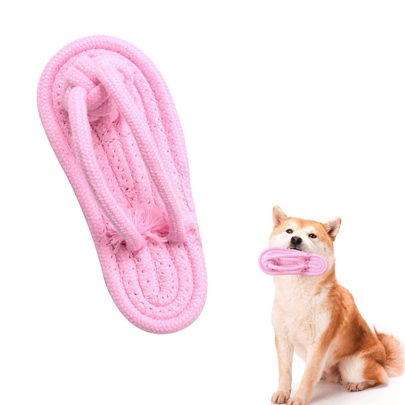 Cotton Pet Dog Rope Toy Non-toxic Puppy Chew Toy for Bite Training Teeth Cleaning Play Rope Toys for Large Small Dog Pink - PawsPlanet Australia