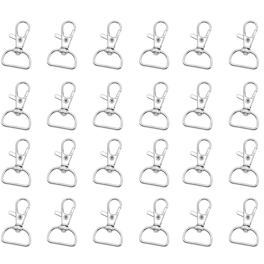 Amasawa 24 Pieces Metal Swivel Clasp Lanyard,Swivel Keyrings Clasps,Lobster Clasps Trigger Snap Hooks,Snap Hooks Key Chain Hooks D Rings Metal Lobster Claw Clasps for Lanyard Key Rings Crafting - PawsPlanet Australia