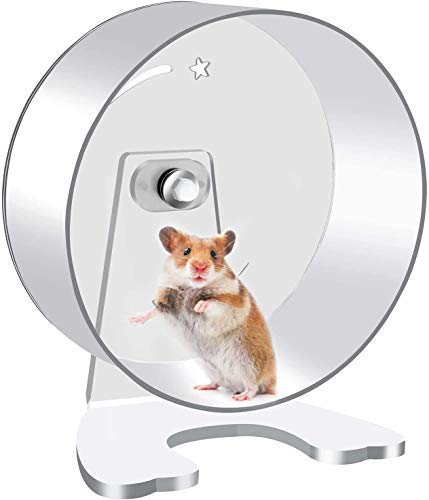 MMBOX Hamster Exercise Wheel - 8.7in Silent Running Wheel for Hamsters, Gerbils, Mice and Other Small Pets (Clear) Clear - PawsPlanet Australia