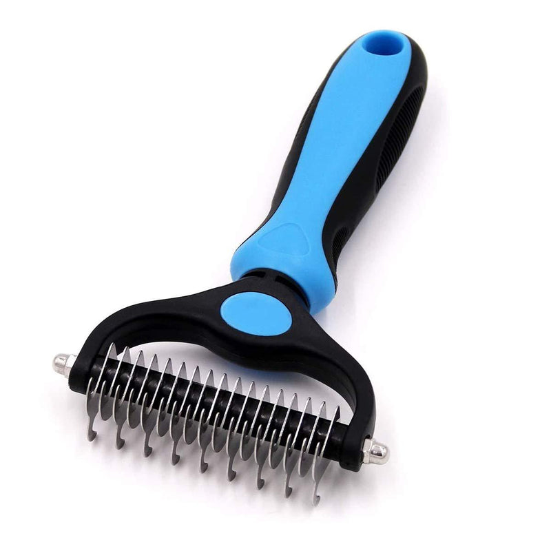 Dog pet comb, grooming open knot comb, pet grooming tool, hair removal comb for cats and dogs (blue) blue - PawsPlanet Australia