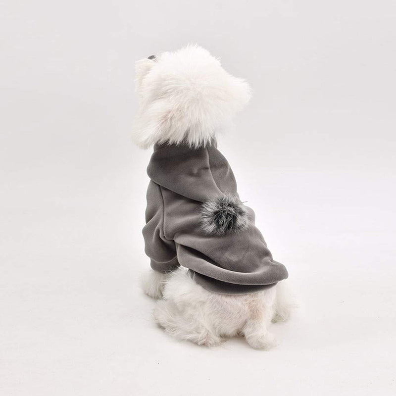 LANEUGU Pet Puppy Sweater Warm Costumes Dog Cat Hoodies,Grey,M M Grey - PawsPlanet Australia
