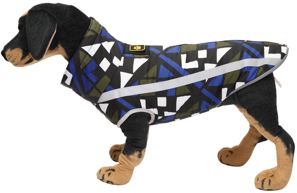 Ctomche Dog Vest Cozy Windproof Snowsuit Dog Jacket,Reflective Safey Dog Vest with Zipper,Dog Jacket for Winter,Warm Dog Apparel with High Neckline Collar Blue grid-M Medium (Length:30CM) - PawsPlanet Australia