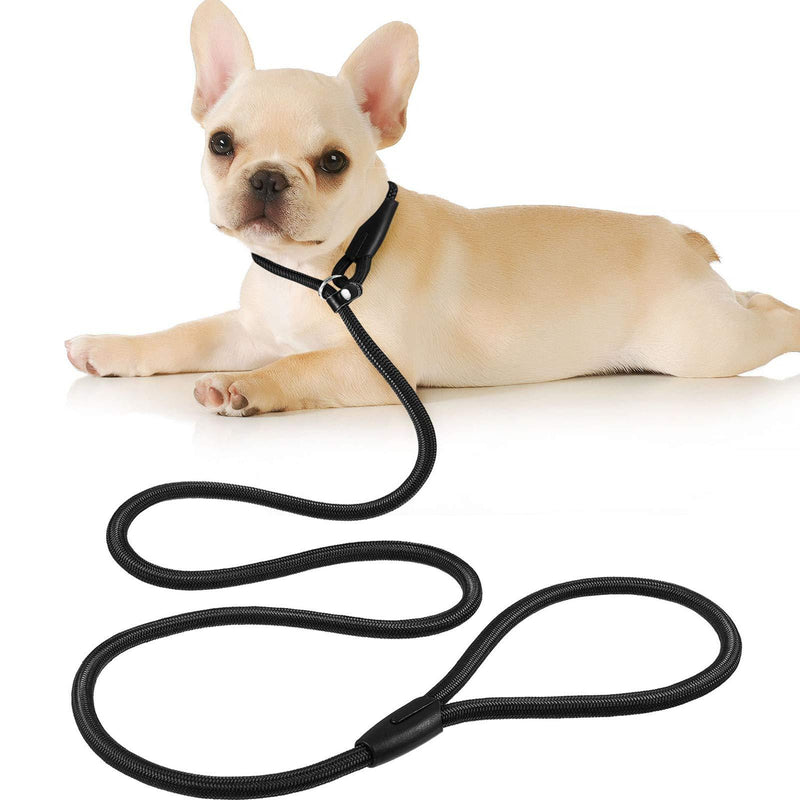 Frienda Dog Rope Lead Nylon Adjustable Loop Training Pet Leash Rope Collar Slip Lead for Walking Training Pets 1.5 m (Black) Black - PawsPlanet Australia