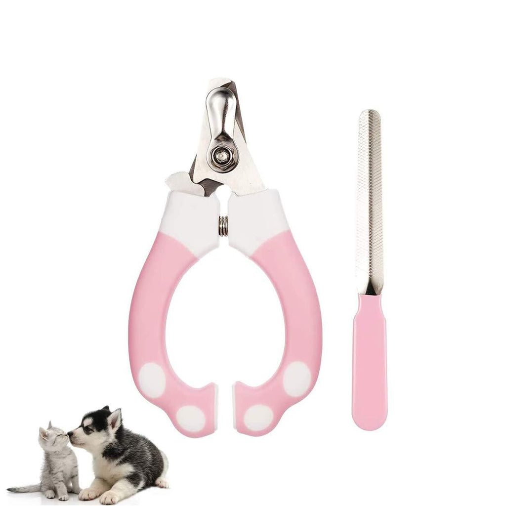 Pet Nail Clipper,With Safety Guard to Avoid Over Cutting,Cat Nail Trimmer with Sturdy Non Slip Handles,Razor Sharp Blade,Professional Pet Nail Clippers for Small and Large Animals (PINK) PINK - PawsPlanet Australia