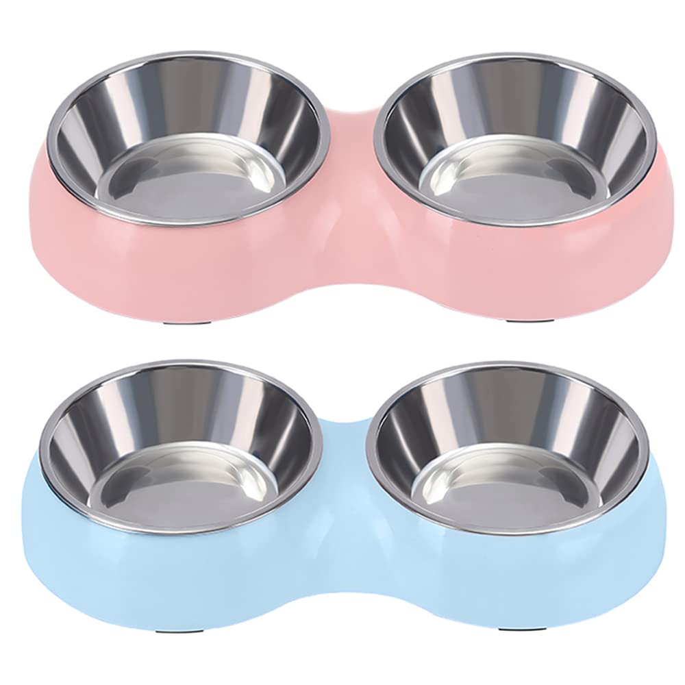 Camiter 2 Pack Dog Bowl ,Stainless Puppy Food and Water Feeder for Dog Cats ,Multifunctional Pet Food Bowl, Dog Bowls And Water Bowls 2 Pack 2in1 bowl - PawsPlanet Australia