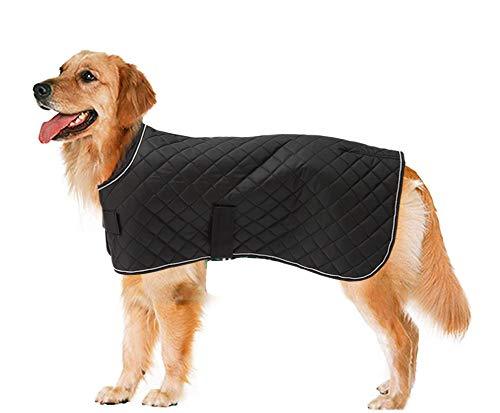Ctomche Winter Dog Vest Reflective Waterproof Windproof Pet Coat Cold Weather Warm Puppy Jacket with Harness Hole for Small Medium Large Dogs Black-XXXL XXX-Large (Length:65CM) - PawsPlanet Australia