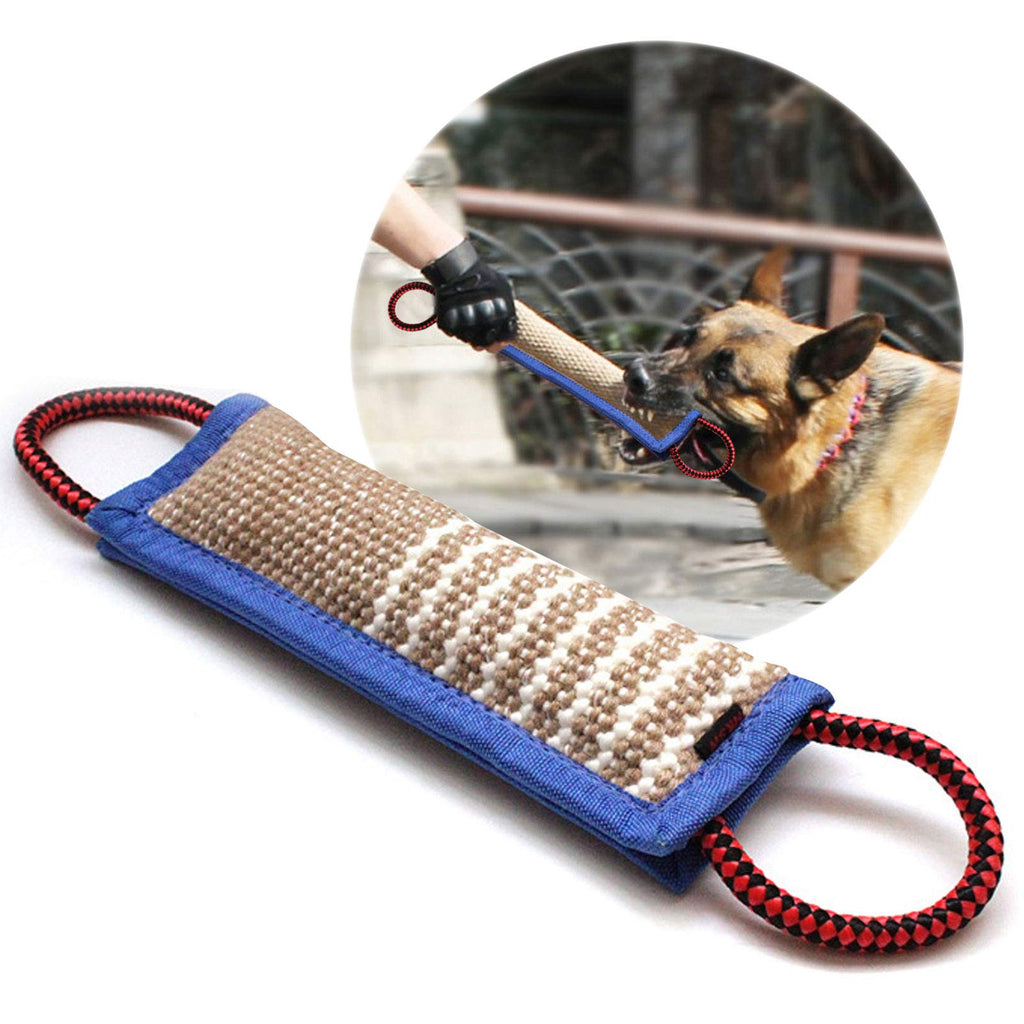 onebarleycorn – Dog Bite Tug Toy With Two Handles, Dog Toys Bite Training Pillow Jute Tug Toy For Tug of War Extra Tough Interactive Chew Toys Dog Fun For Medium to Large Dogs - PawsPlanet Australia