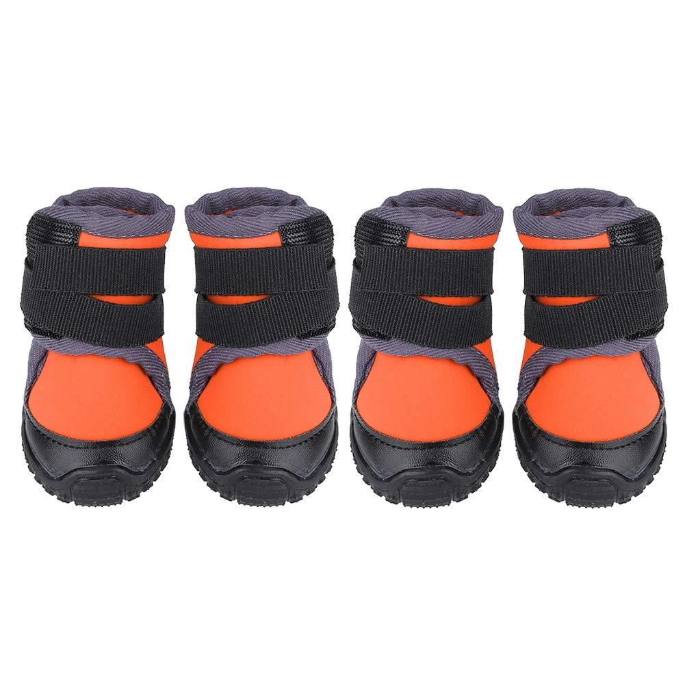 HEEPDD Dog Shoes, 4Pcs Pet Puppy Shoes Large Dog Non Slip Pet Booties Dog Snow Boots Rain Boots(55#-orange) 55# orange - PawsPlanet Australia