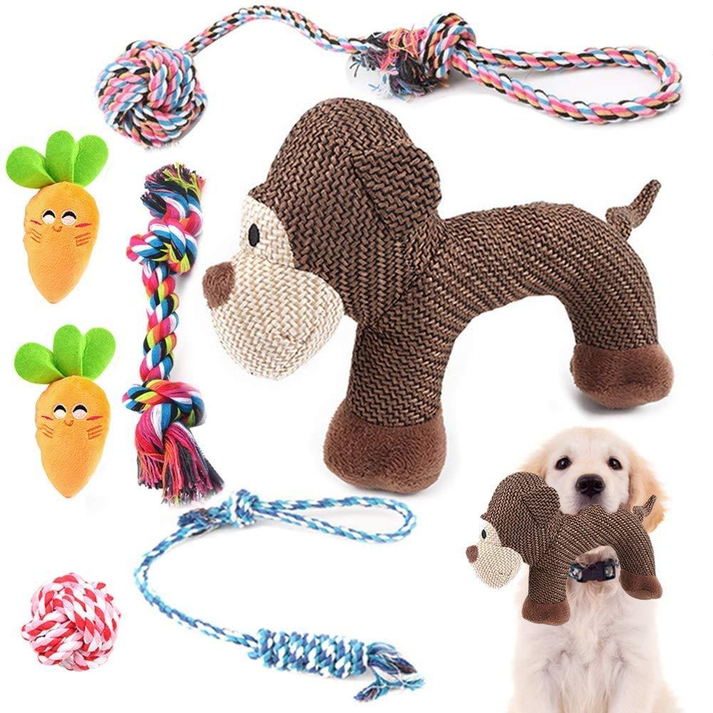 Puppy Toys from 8 weeks Small Dog,Puppy Chew,Puppy Teething Toy,Dog Toy,Dog Chew,Small Dog Rope Toy,Squeaky Dog Gifts(Random Rope Color) - PawsPlanet Australia