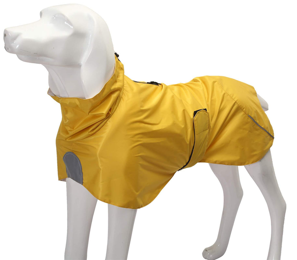 Ctomche Pet Lightweight Waterproof Rain Jacket for Dogs,Adjustable Reflective Dog Raincoat,Dog Raincoat Jacket with Reflective Stripes for High Visibility Safety Yellow-XS X-Small (Length:32CM) - PawsPlanet Australia