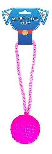 Smart Choice Rope Tug Toy with attached Tennis Ball for Dogs (Pink) Pink - PawsPlanet Australia