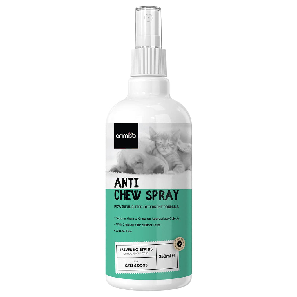 Animigo Dog Anti Chew Spray - 250ml - Alcohol Free & Non-Toxic Cat & Dog Repellent Spray For Furniture - Stop Chewing Pet Corrector Spray For Dogs - Anti Chew Spray For Puppies, Cats & Kittens - PawsPlanet Australia
