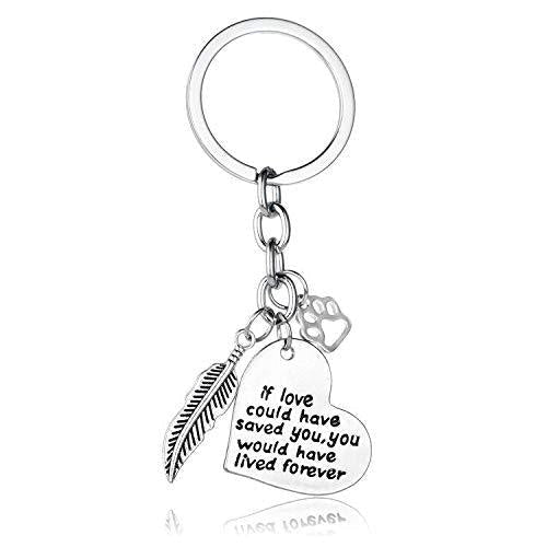BESPMOSP Heart Keychain Pet Cat Dog Memorial Keychain Gifts for Pet Owner Dog Mom Dad Remembrance Memory (If Love Could Have Saved You) If Love Could Have Saved You - PawsPlanet Australia