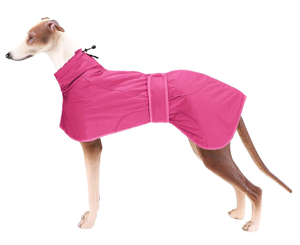 Geyecete Dog Winter Coat with Warm Fleece Lining, Outdoor Dog Apparel with Adjustable Bands Premium Dog Clothes For Medium, Large Dog,Greyhound-Pink-XL XL Pink - PawsPlanet Australia