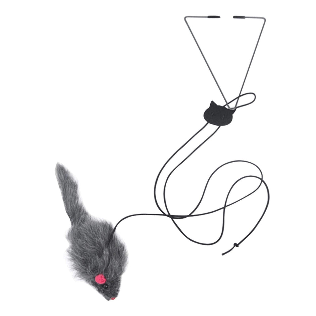 A-Door-Able Cat Toy, Teaser and Exerciser for Cat Door Hanging Pet Toy Living Room Pet Cat Mouse Toy Easy Install Flutter Teaser Cage Window Sear Multifunction Hanging Kitten Toys Grey - PawsPlanet Australia