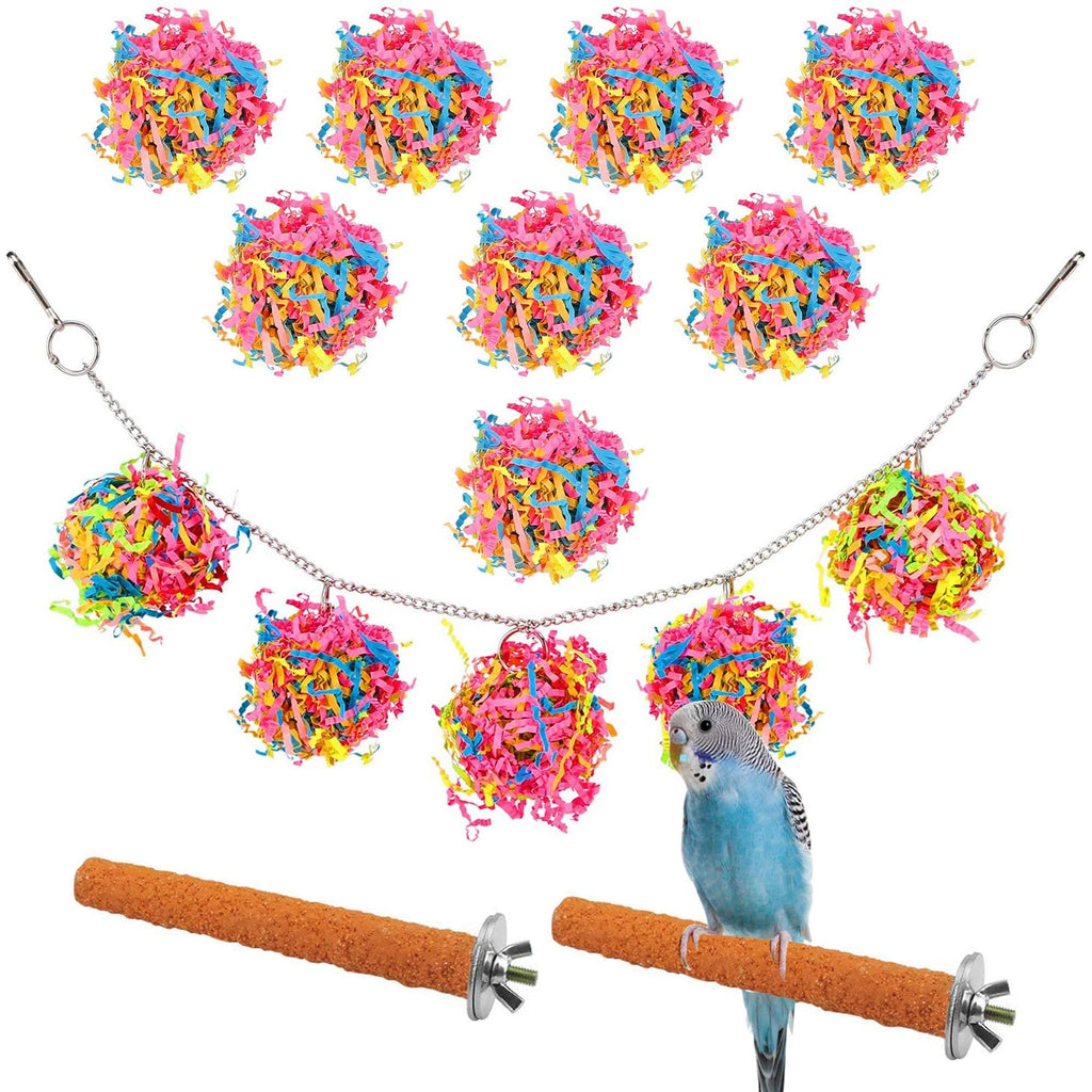Allazone 11 PCS Bird Parrot Toys, Bird Chewing Toys, Shredding Toys for Birds for Love Birds, Small Parakeets Cockatiels, Macaws - PawsPlanet Australia