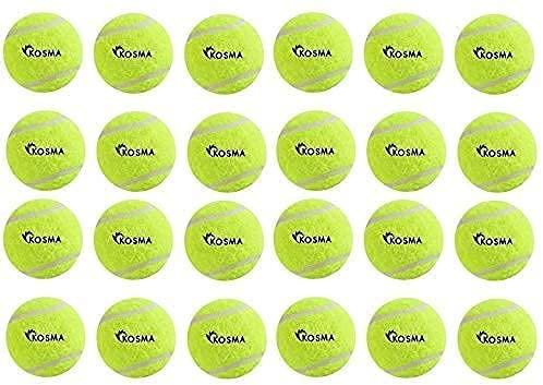 Kosma Set of 48Pc Tennis Dog Balls | Dog Toy Ball | Soft Rubber Tennis Balls for Beginners | Sturdy & Durable | Great for Lessons, Practice (With carrying bag) - Fluorescent Yellow - PawsPlanet Australia