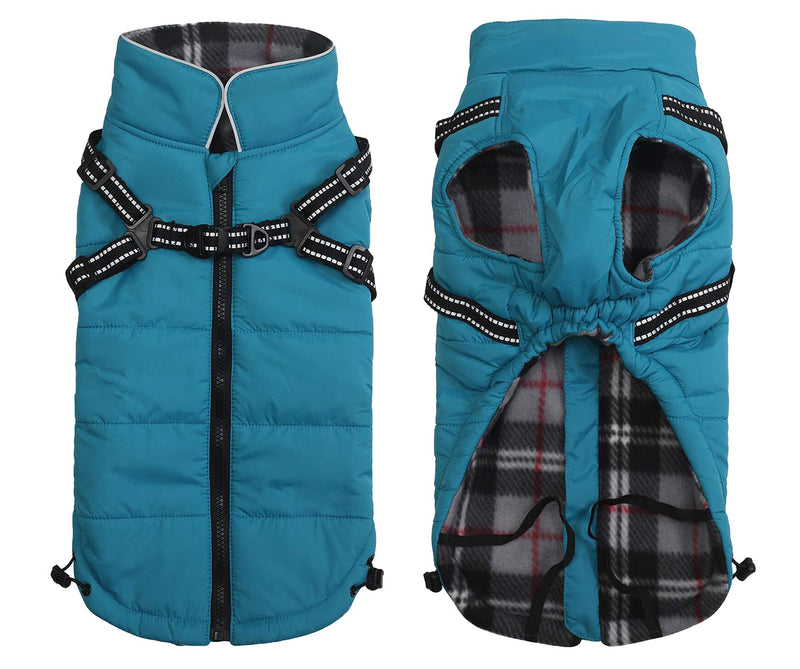 Warm Pet Dog Coats and Jackets for Dogs,Waterproof Reflective Pet Dog Harness Vest Winter Dog Clothes with Chest Strap, Outdoor Walking Adjustable Chest Strap-Blue-XS XS?Backlength?20cm/7.8"? Blue - PawsPlanet Australia
