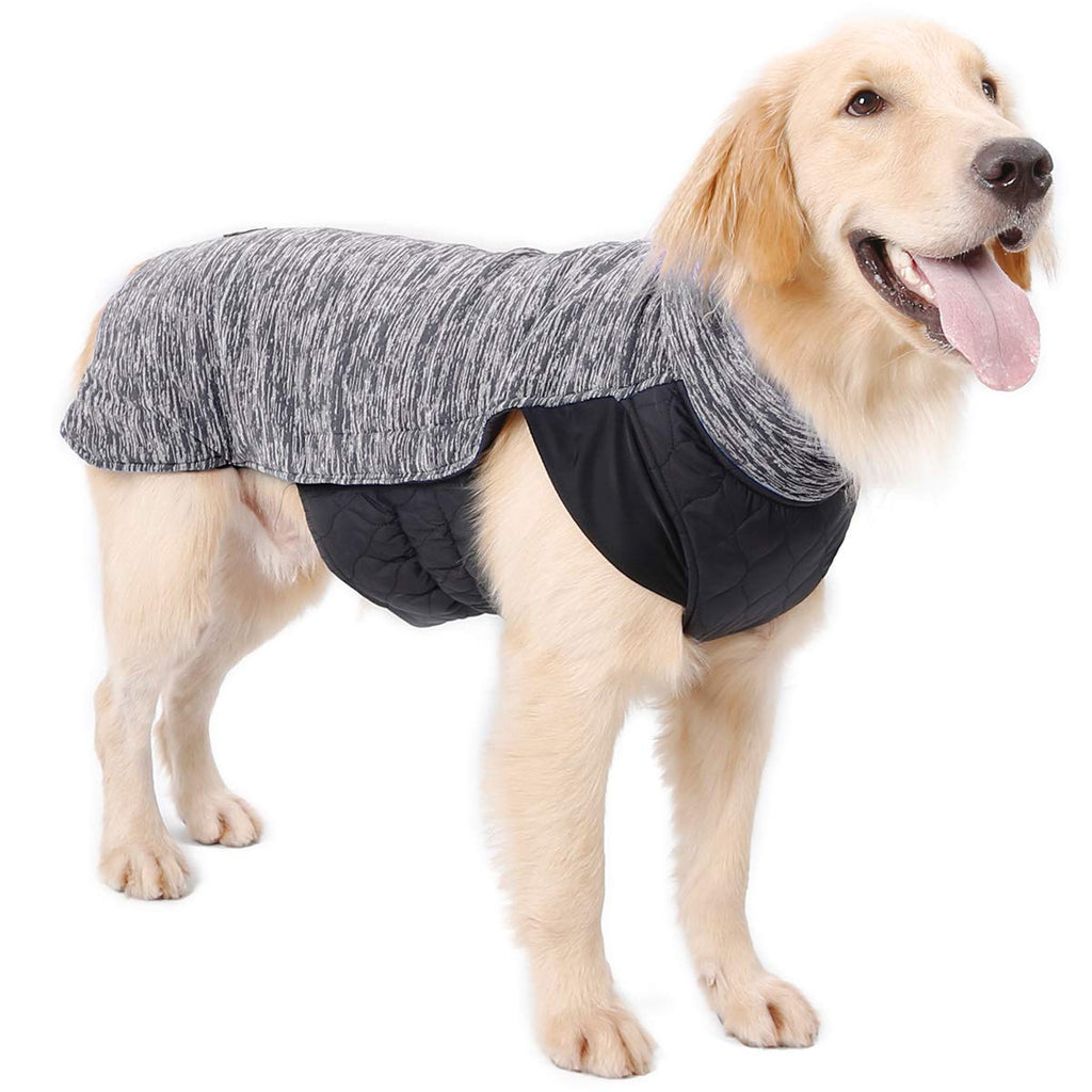 Komate Dog Winter Warm Coat Pet Windproof Jackets for Cold Autumn and Winter Reversible Puppy Clothes for Small Medium Large dogs with 7 sizes from XS to 3XL (M (Chest 50-58cm), Gray) M (Chest 50-58cm) - PawsPlanet Australia