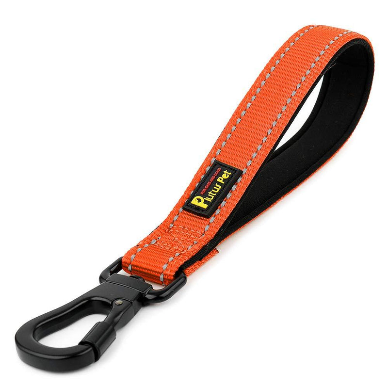PLUTUS PET Strong Training Dog Lead with Rock Climing Carabiner Clip, Relective Nylon Dog leash Padded Handle, Training Lead for Large and Medium Dogs(25cm,Orange) 25cm Orange - PawsPlanet Australia