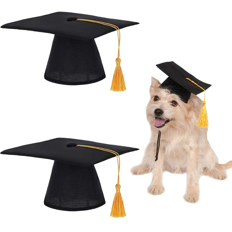 Pet Graduation Hat, 2 Pieces Doctor Dog Hat, Cat and Dog Graduation Hat for Pet Clothing, Parties, Pet Birthdays, Pet Photography (Black) - PawsPlanet Australia