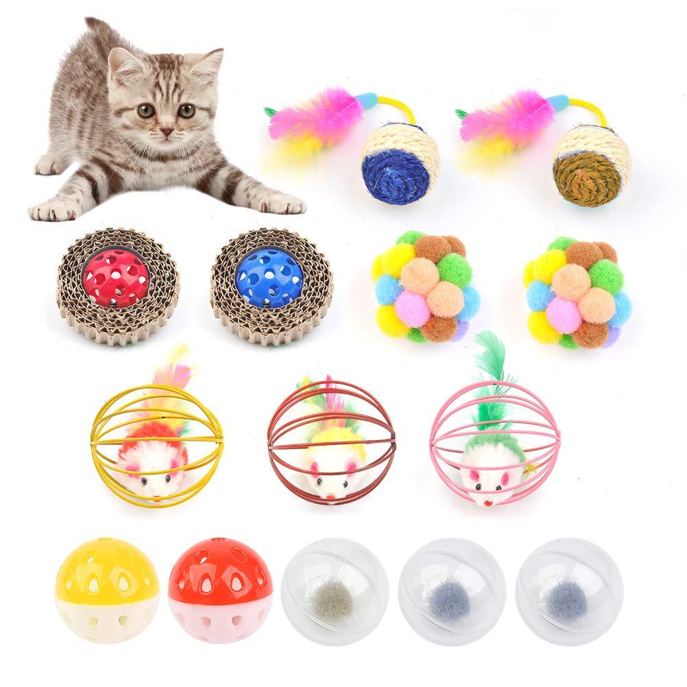 "N/A" 14PCS kitten toy ball Cat Bells Toys Set,Cat Assorted Balls Cat Toy Set Cat Jingle Bell Balls Cat Bell Balls 6 Types/Assorted Color Cat Crinkle Balls - PawsPlanet Australia