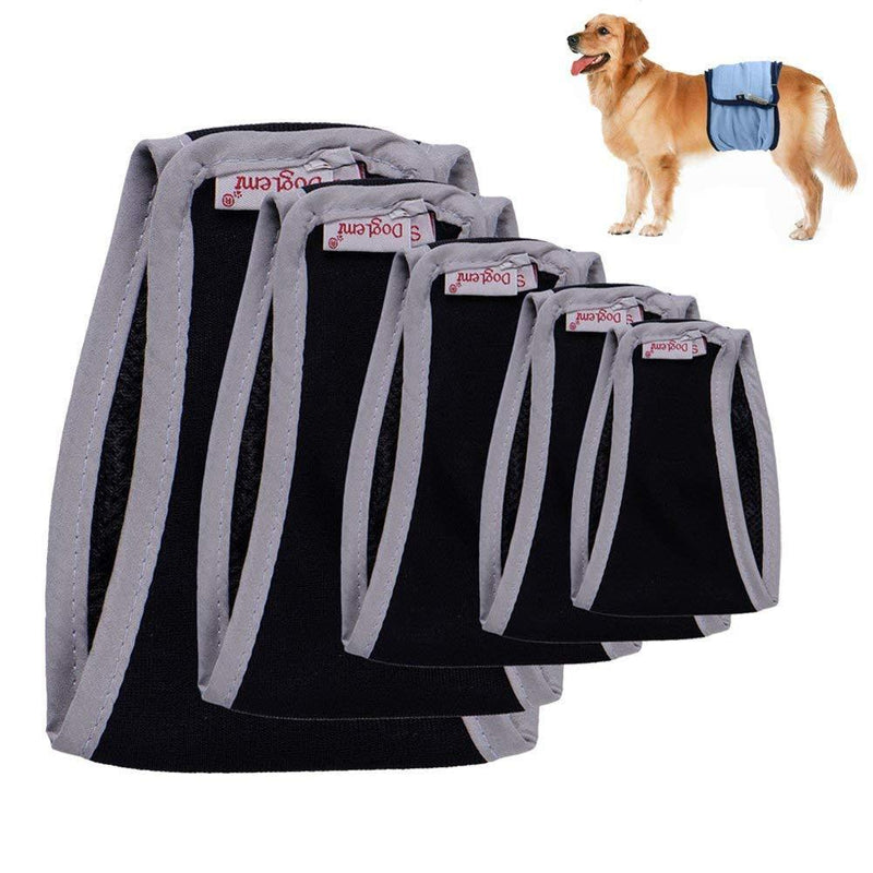 Komate Washable Male Dog Diapers Reusable Sanitary Male Pet Protector Pants Large Male dog Pants Pet Anti-harassment Diaper for Male Dog for 5 Sizes from XS to XL (XS (Waist 30-36cm), Black) XS (Waist 30-36cm) - PawsPlanet Australia