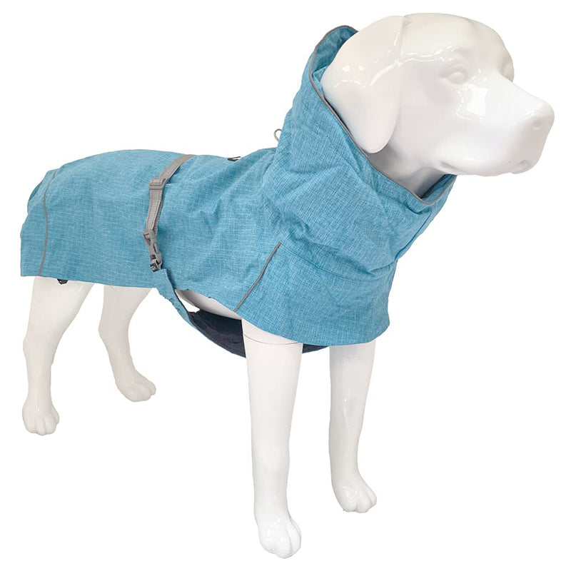 Crosses Hiking Coat For Dogs Waterproof Padded Winter Coat with ThermopileEverest Turquoise, Size 30cm - 182g - PawsPlanet Australia