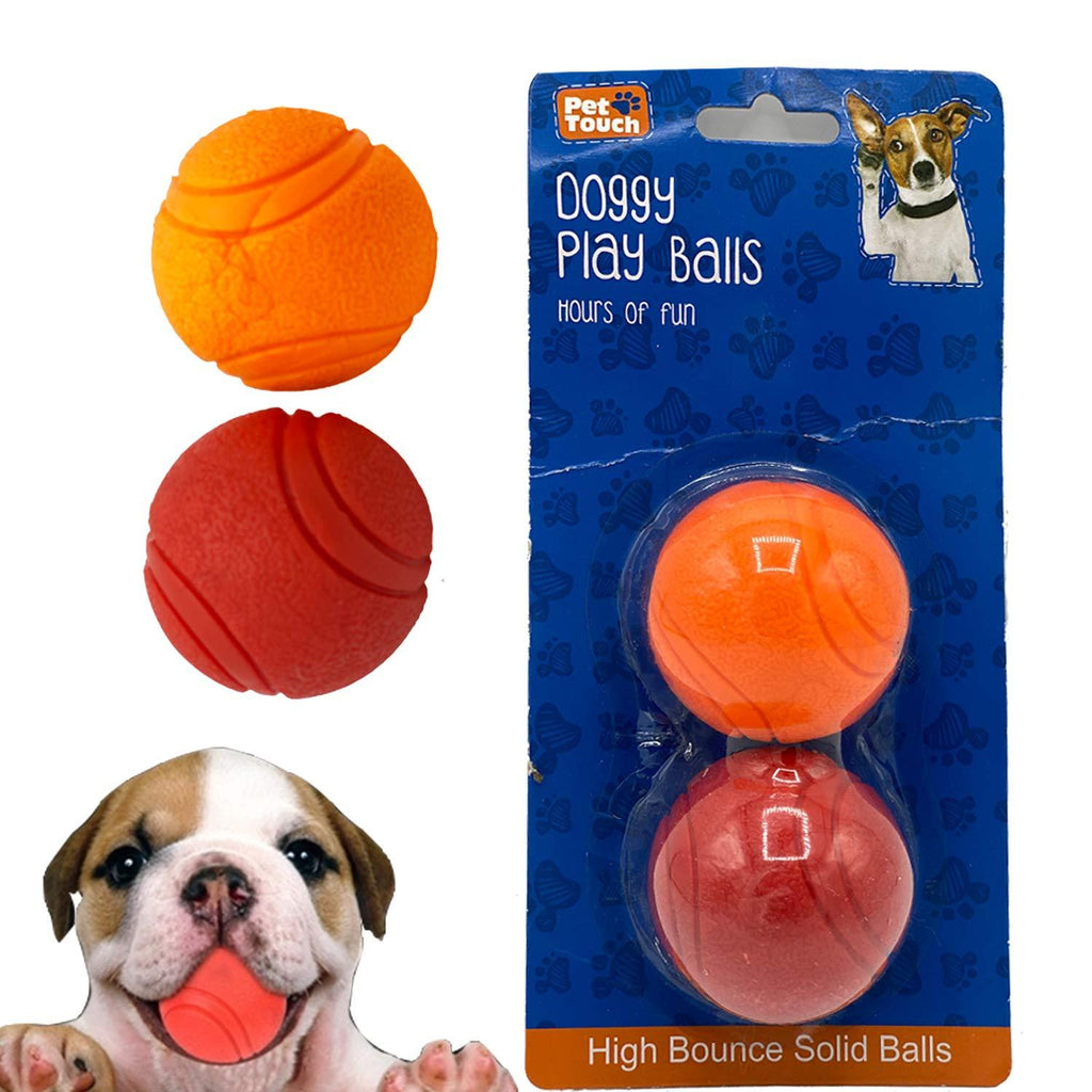 Dog Training High Bounce Solid Ball Doggy Play Balls Hours for Fun for All Dogs and Puppies Solid Rubber Boomer Ball Funny Chew Play Toys (Red & Orange) Red & Orange - PawsPlanet Australia