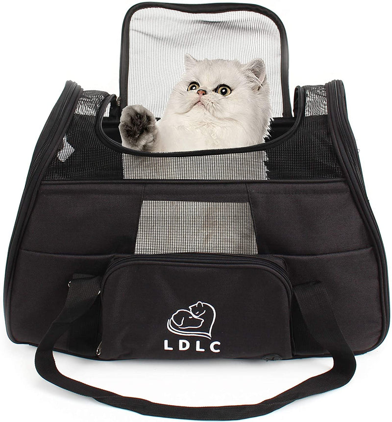 DAWOO Cat Carrier Airline-Approved Travel Pet Carrier,Dog Carrier,Suitable for Small and Medium-Sized Cats and Dogs Black - PawsPlanet Australia