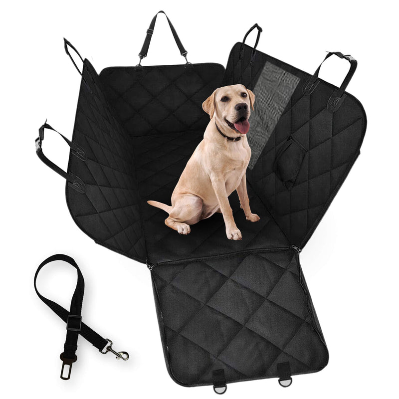 Paws Loving Car Back Seat Liner for Dogs - Universal Waterproof Non Slip Dog Car Back Seat Cover with Side Door Protection - Easy Clean Dog Car Seat Cover - Heavy Duty Car Seat Protector One Size Black - PawsPlanet Australia