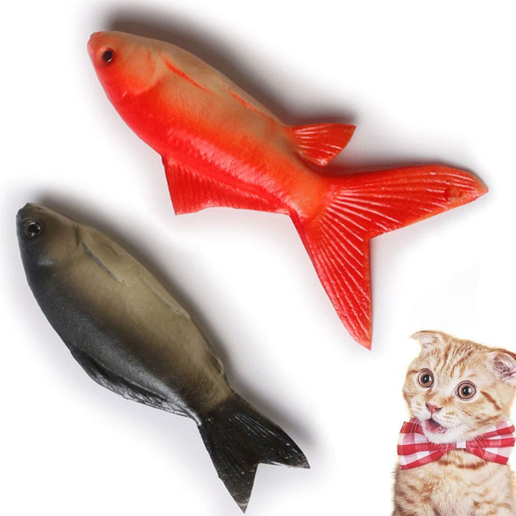 PCZFBHUI 2 Pcs Realistic Soft Fish Cat Toy Pet Interactive Simulation Fish Chew Simulation Funny Interactive Toys for Indoor Cat Pets Kitten, Perfect for Biting, Chewing and Kicking - PawsPlanet Australia