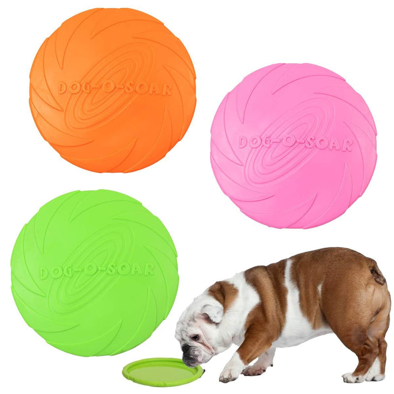 ZXT 3 Pcs Dog Frisbee,Pet frisbee,Silicone Pet Dog Frisbee,18 cm / 7 Inch Dog Flying Disc Pet Flying Saucer Very Suitable for Dog Training, Throwing, Catching and Playing - PawsPlanet Australia