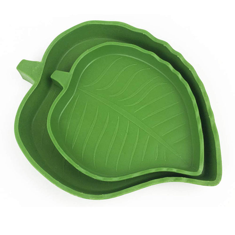 Cyleibe Leaf Shape Reptile Food Bowls, Food Feeding and Water Dish Plate for Reptiles and Crawl Pet, Tortoise, Snake, Gecko, Lizard, Hamster - PawsPlanet Australia