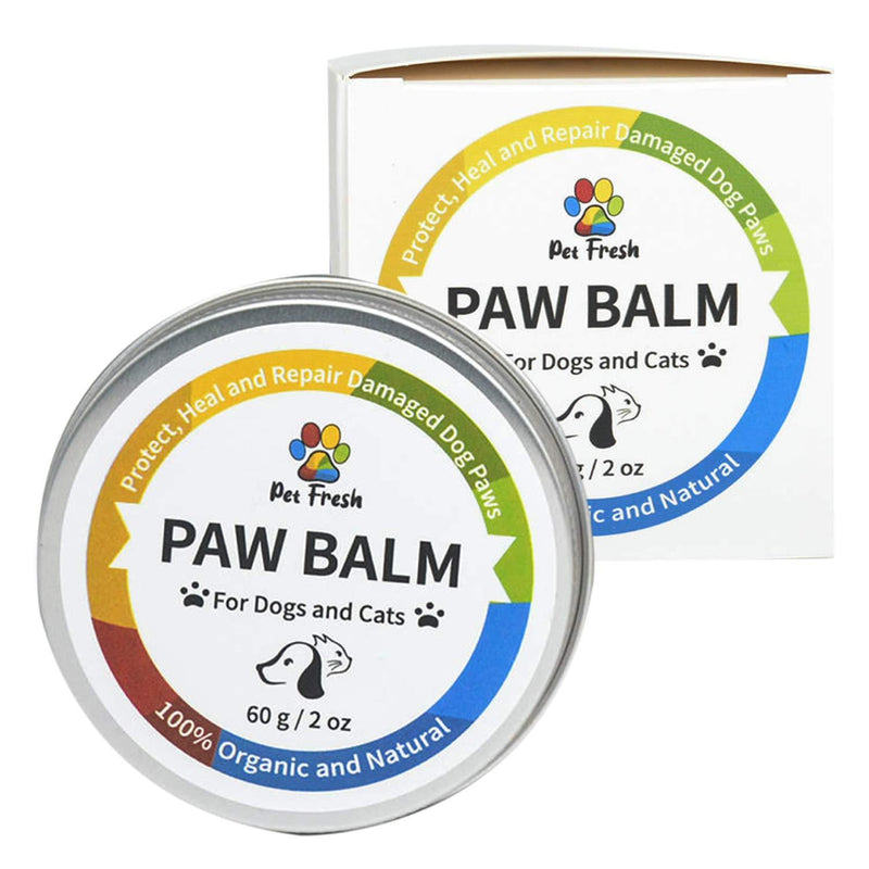 Pet Fresh Organic Dog Paw Balm - Soothes Cracked, Dry, Itchy Paws and Pads - Crusty Nose Balm - Lick Safe Formula | Suitable for Dogs and Cats - 60g - PawsPlanet Australia