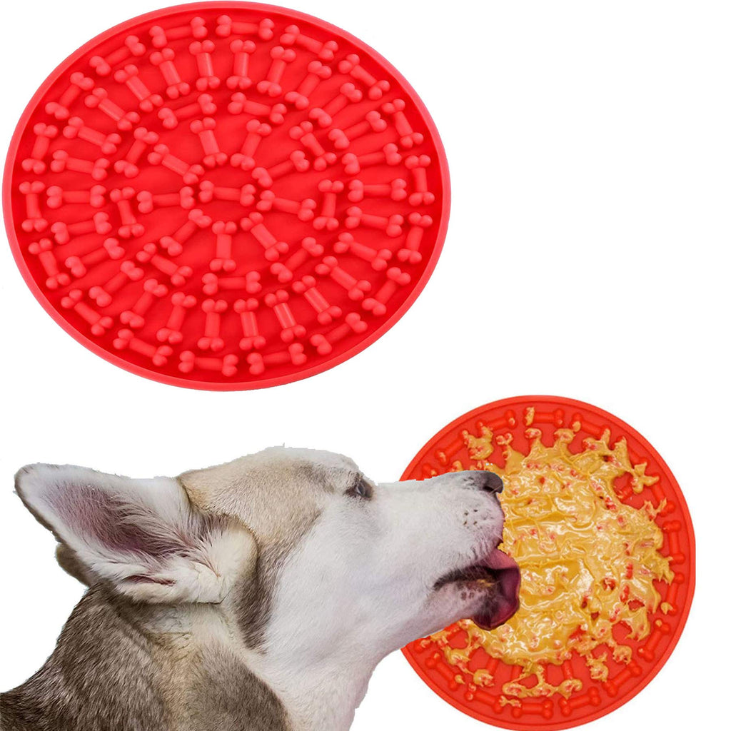 666 5.9 inches Lick mat&Silicone-Dog Lick Mats Slow Food Pad for Dogs Peanut Butter Lick Pad for Dog Grooming Bathing and Training Dogs&Puppy Boredom Breakers - PawsPlanet Australia