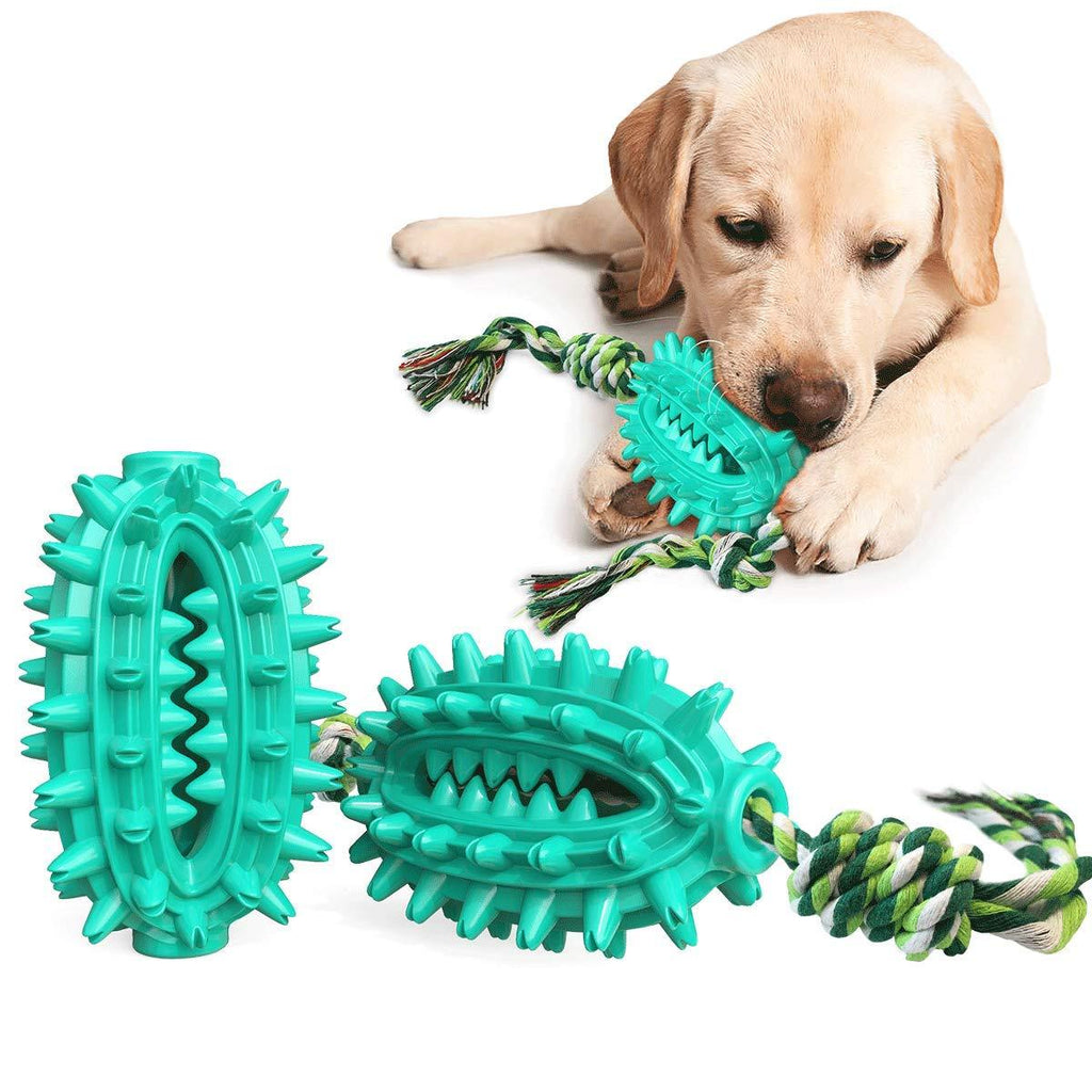 Dog Toothbrush, Cactus Shaped Dog Chew Toys with Natural Cotton Rope, Durable Rubber Puppy Teeth Cleaning Chew Toys for Small Medium and Large Dogs - PawsPlanet Australia